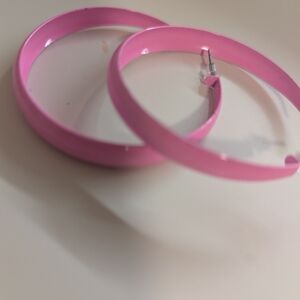 Bright Pink Hoops — Lightweight Women's Fashion Earrings